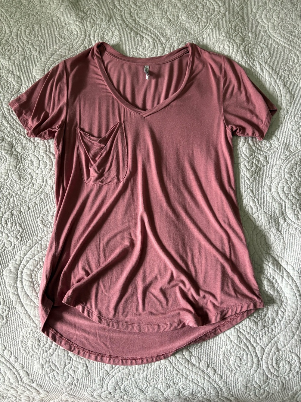 Z Supply V-Neck Pocket Tee - Dusty Rose